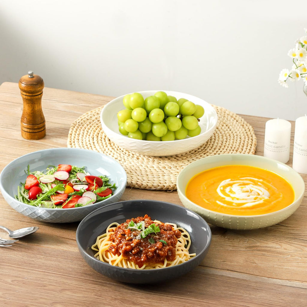 9.1'' 42 OZ Ceramic Pasta Bowls Set of 4 B416587