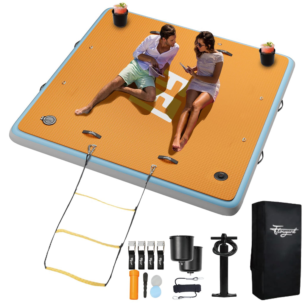 7×7' Inflatable Floating Dock with Soft Ladder J909