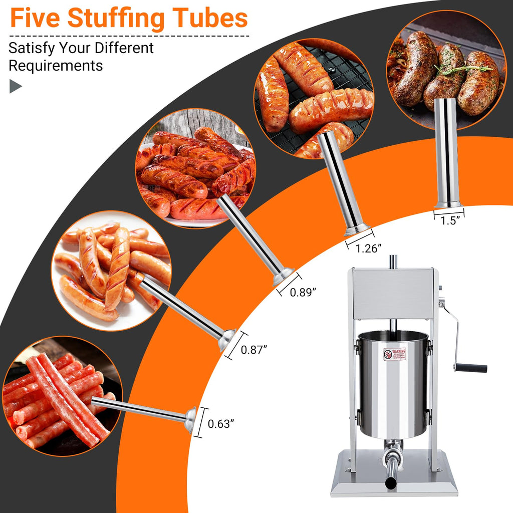 5L Stainless Steel Manual Sausage Stuffer R8162