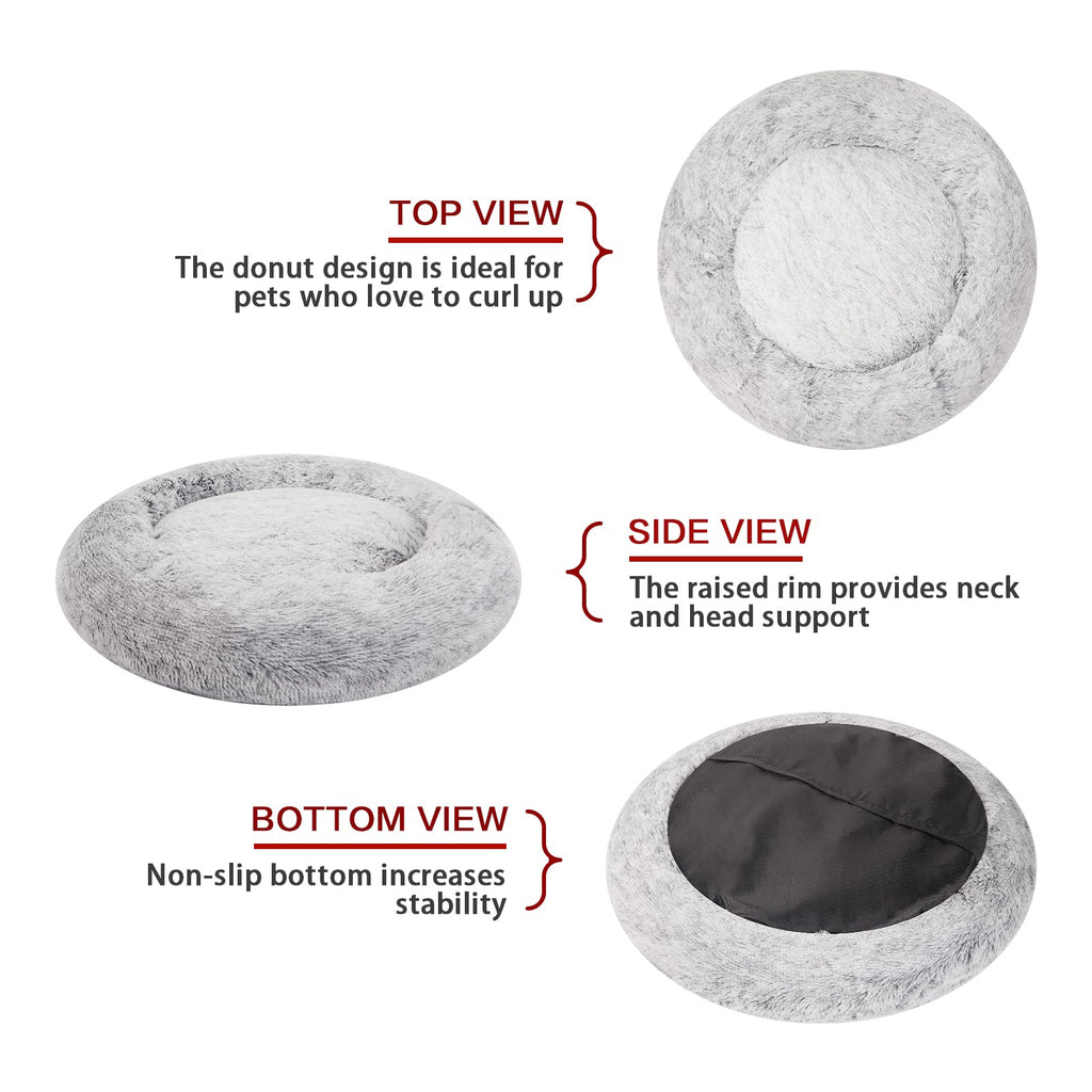 Dark Grey 36" Round Dog Bed L127
