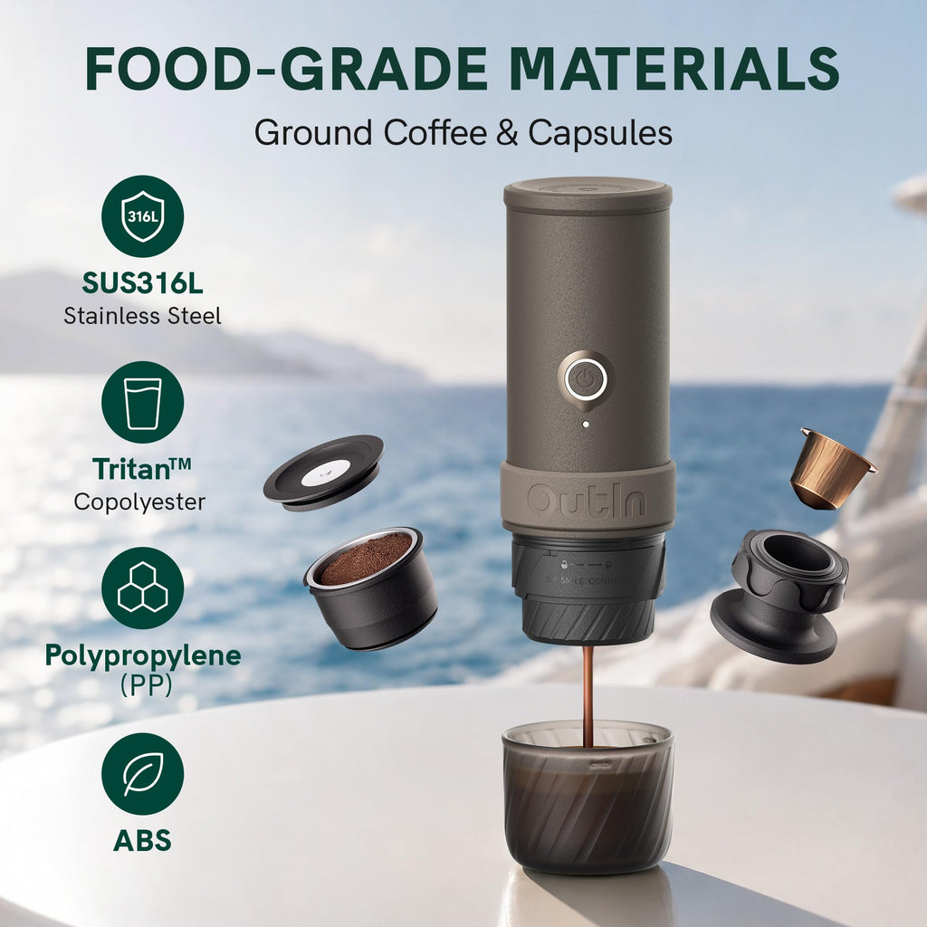 Portable Electric Espresso Machine with Self-Heating D1187