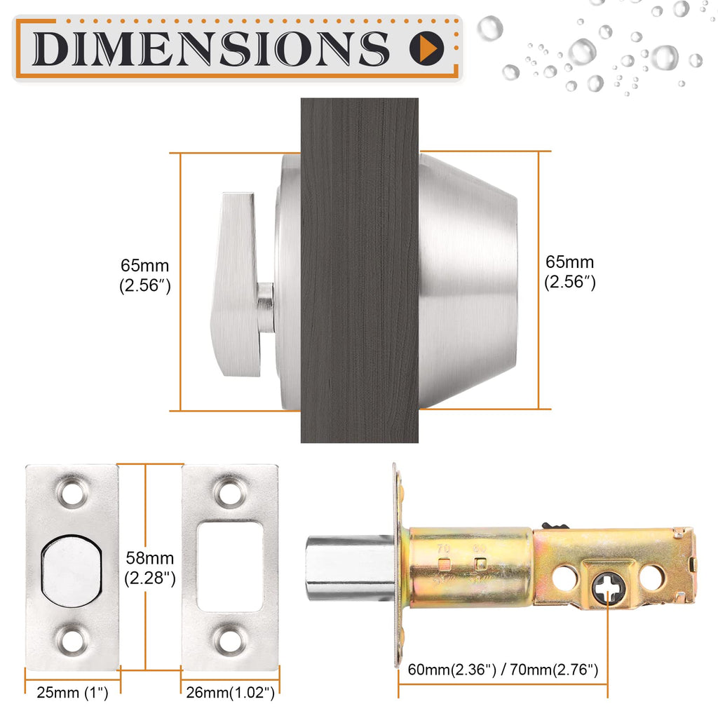 4 Pack Brushed Nickel Single Cylinder Deadbolts B46071