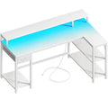 53 inch Reversible L Shaped Desk with LED Lights & Power Outlets C440