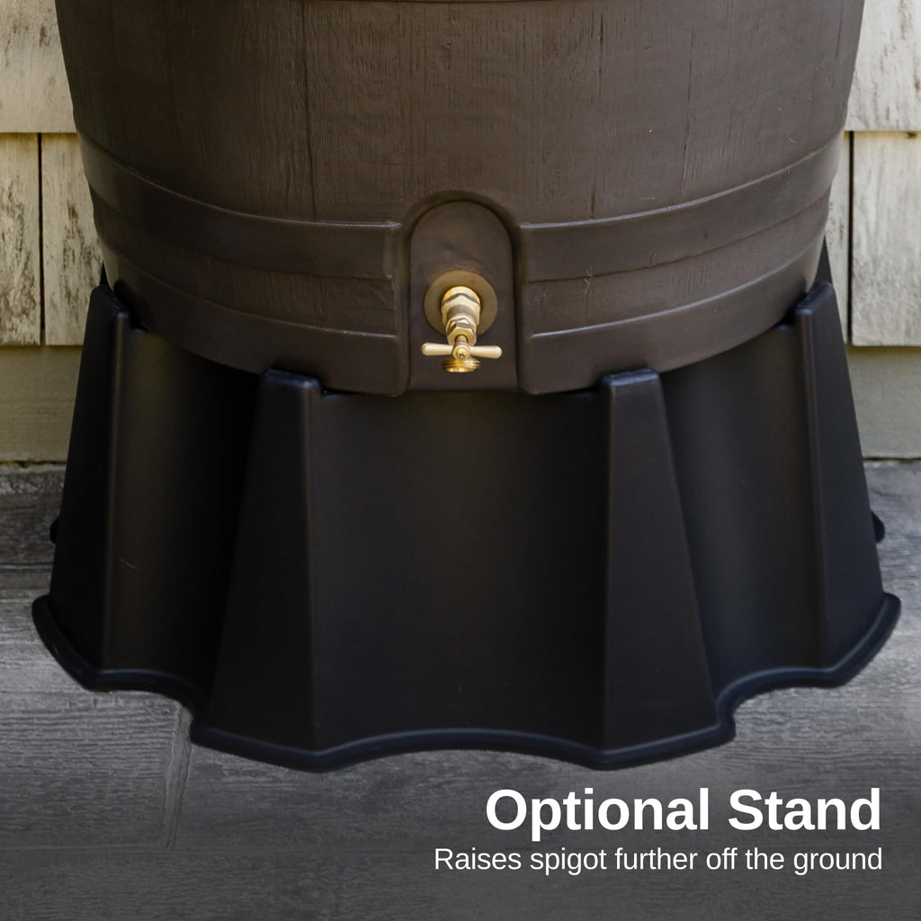50-Gallon Flat Back Rain Barrel with Brass Spigot Q117451