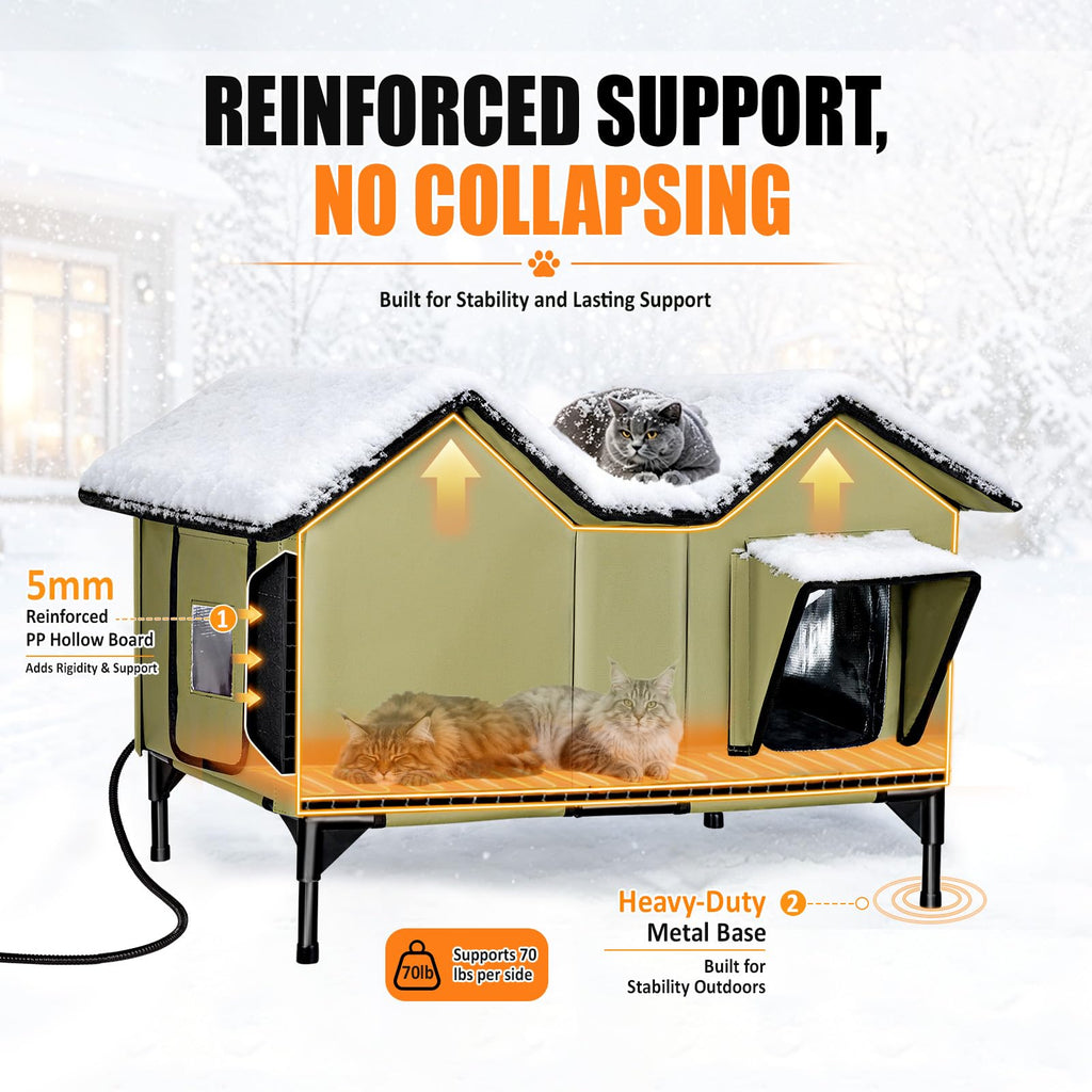 Weatherproof Outdoor Heated Cat House W353