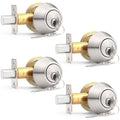 4 Pack Brushed Nickel Single Cylinder Deadbolts B46071