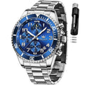 Mens Chronograph Moon Phase Two Tone Stainless Steel Waterproof Luminous Wrist Watch U474243