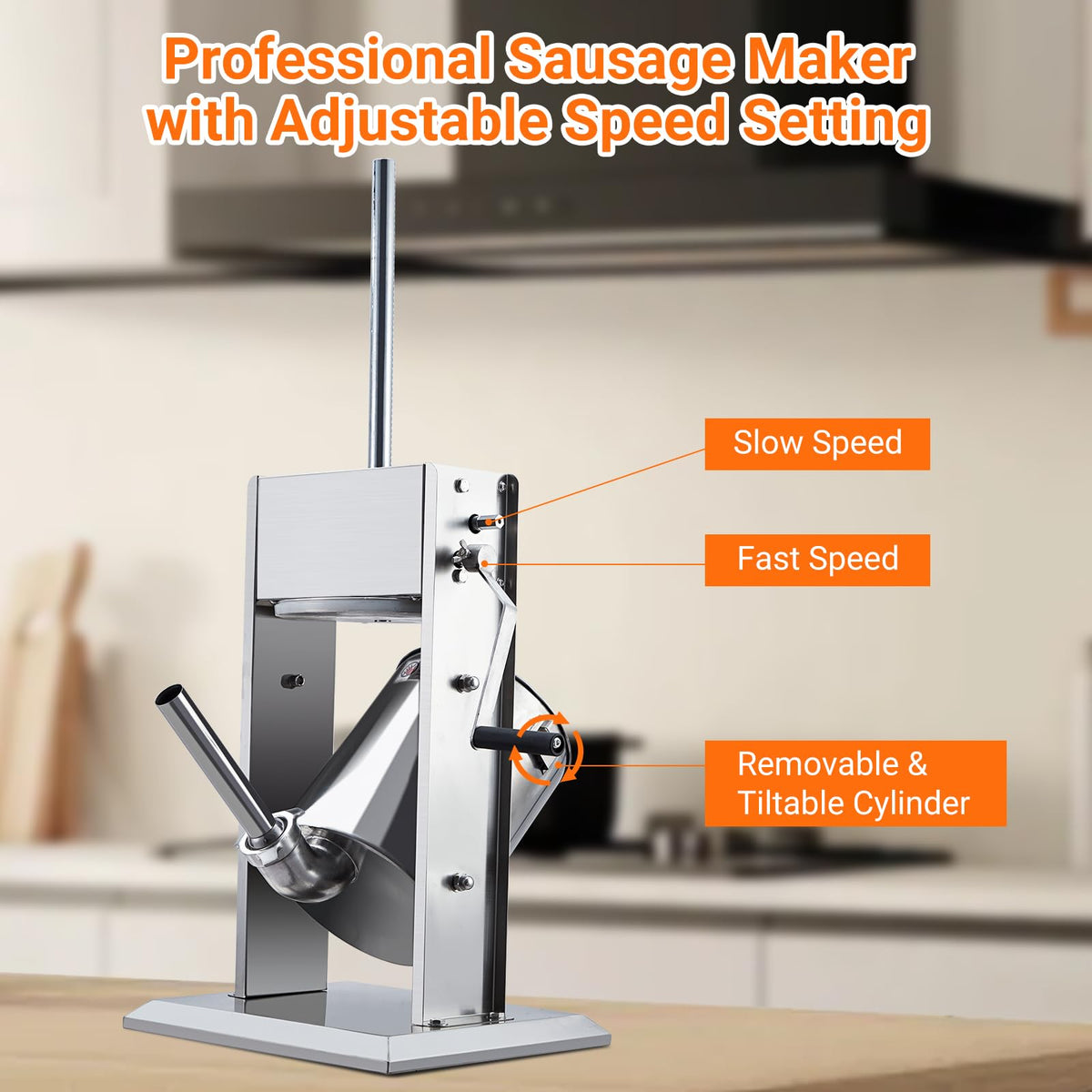 5L Stainless Steel Manual Sausage Stuffer R8162