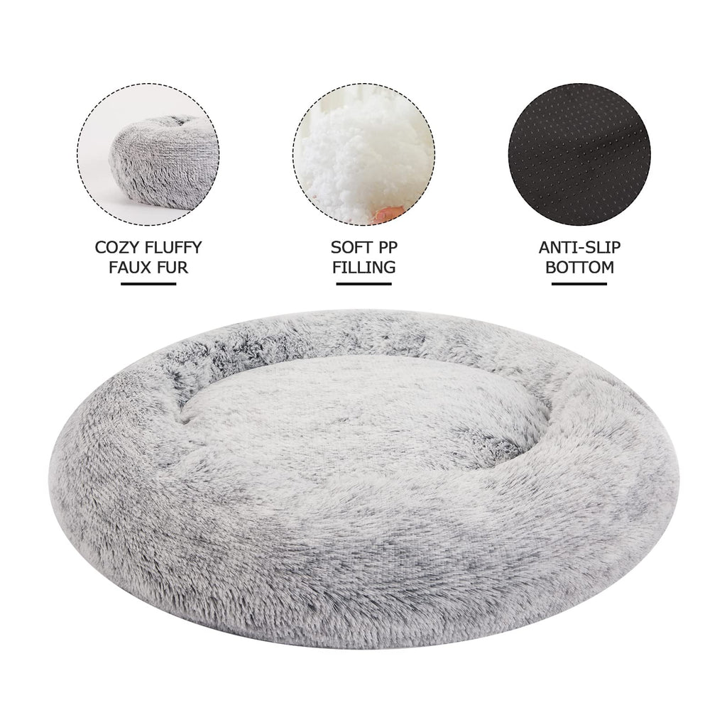 Dark Grey 36" Round Dog Bed L127