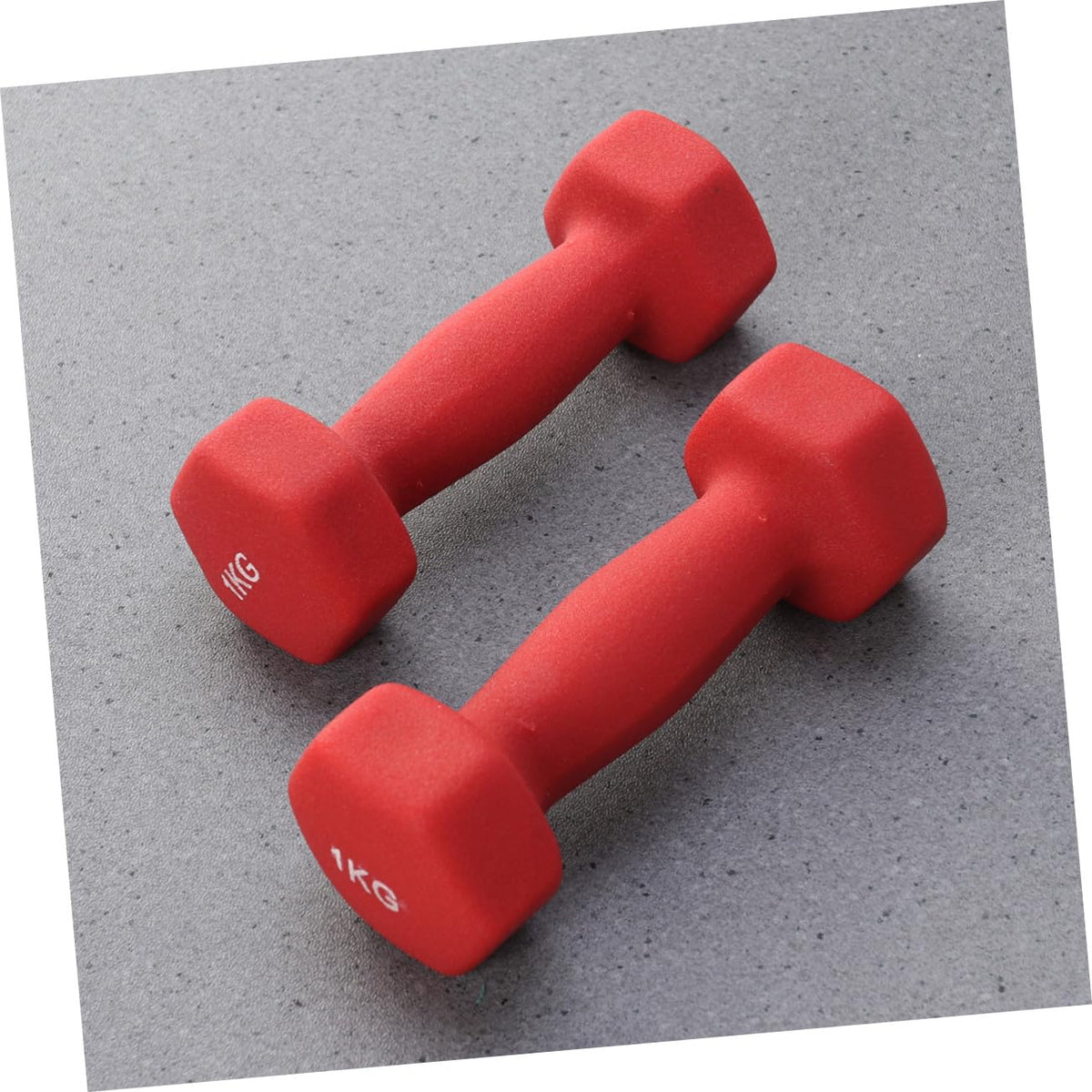 Ergonomic Hexagonal Neoprene Coated Dumbbells Red G585