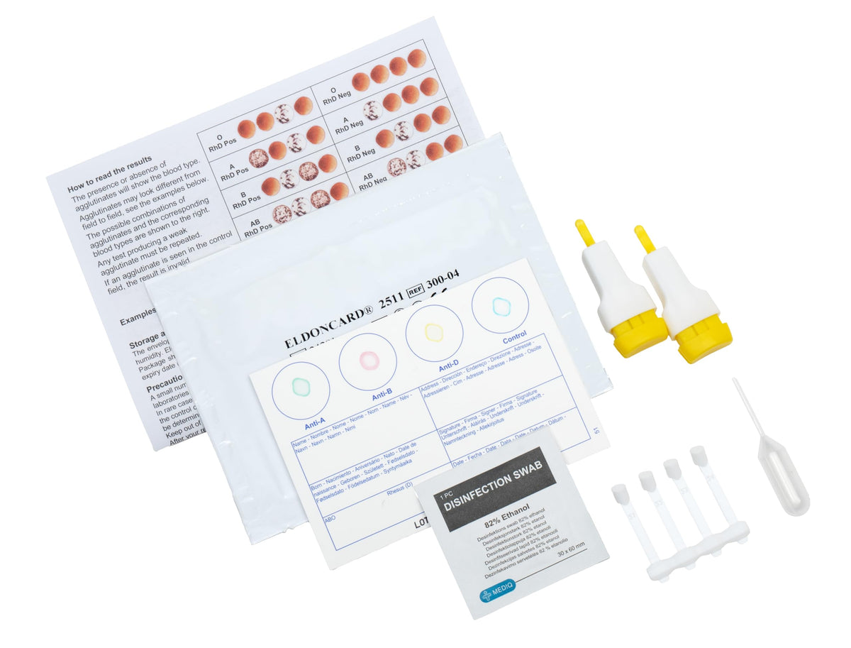 Blood Typing Kit, 1 Test Pack L2296