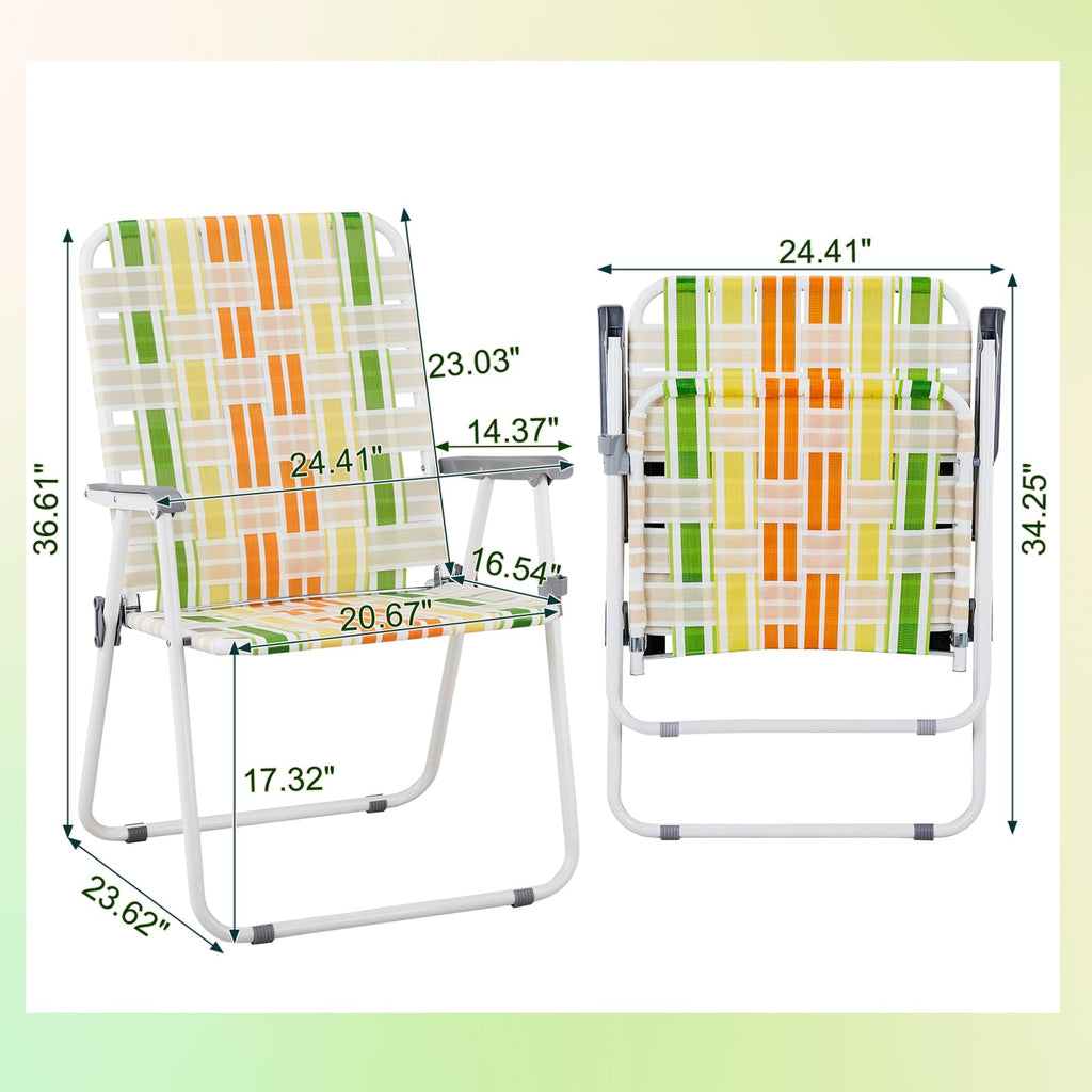 Oversized Webbed Folding Lawn Chairs 2 Pack K5491