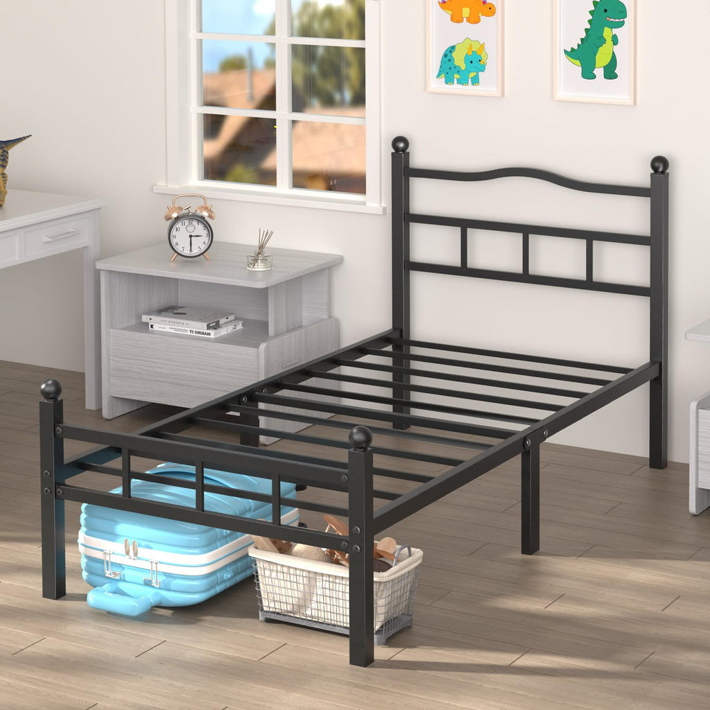 14 Inch Twin Bed Frame with Headboard and Footboard H14018