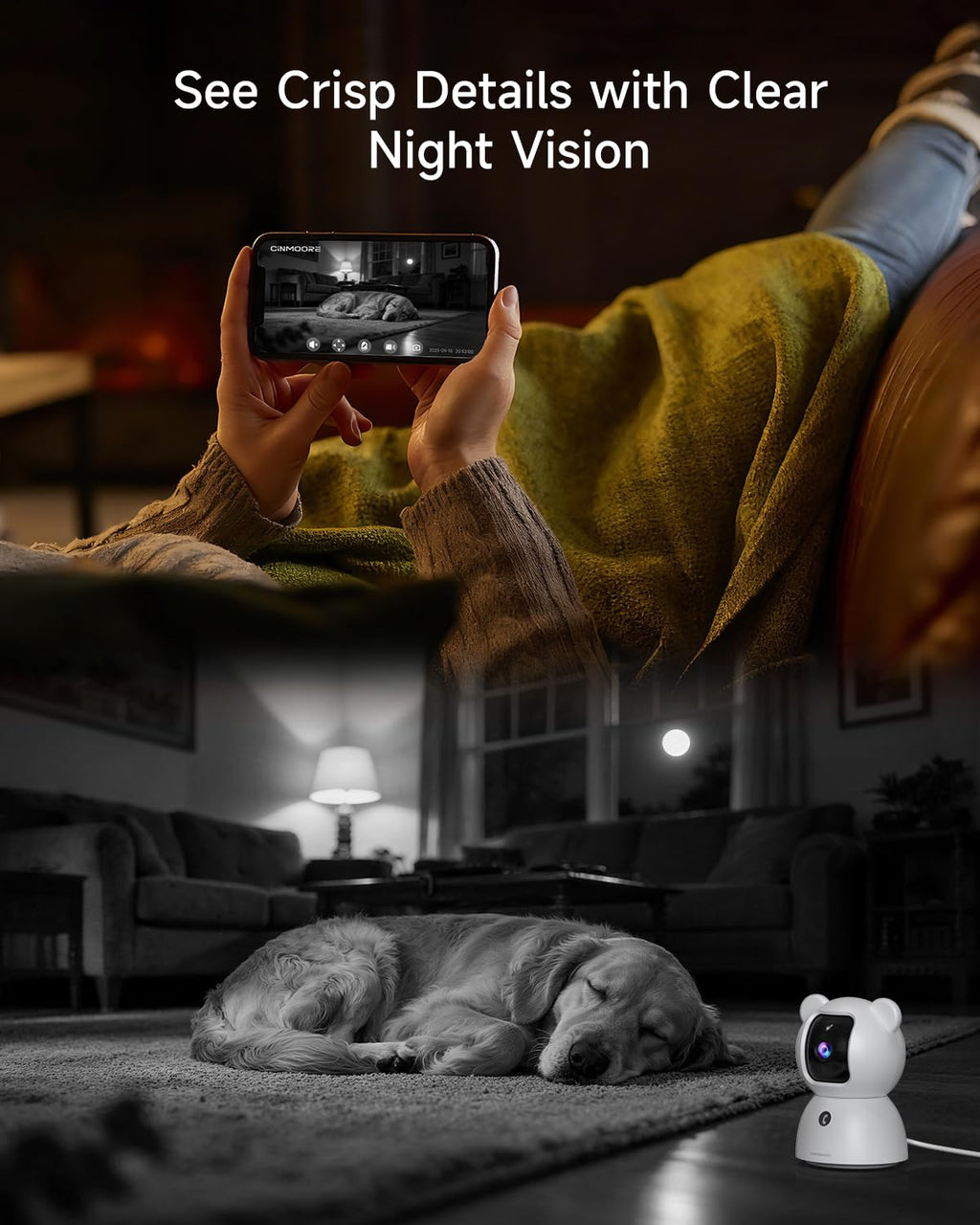 2 Pack 2.5K Indoor Security Cameras with Pan Tilt Night Vision 2-Way Audio T6773