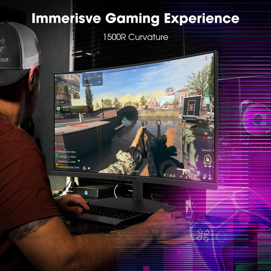 Curved 27-inch Gaming Monitor 1500R 100Hz HDMI DisplayPort 1ms I63836