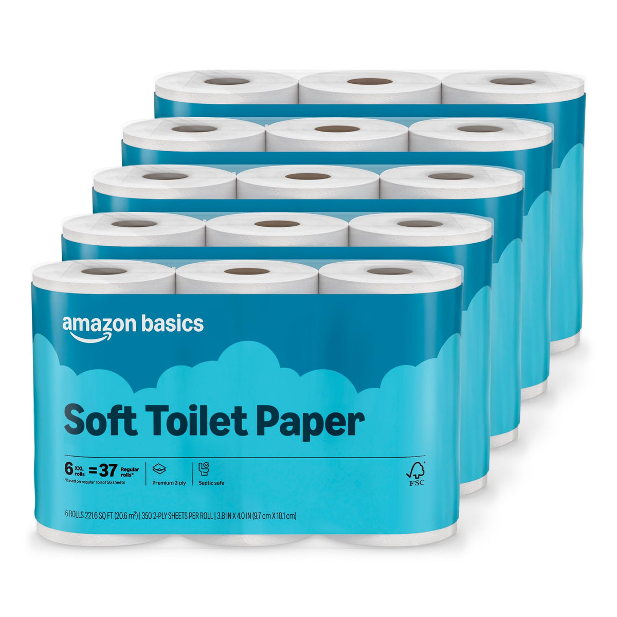 2-Ply Toilet Paper, 30 Rolls, 350 Sheets per Roll S217736