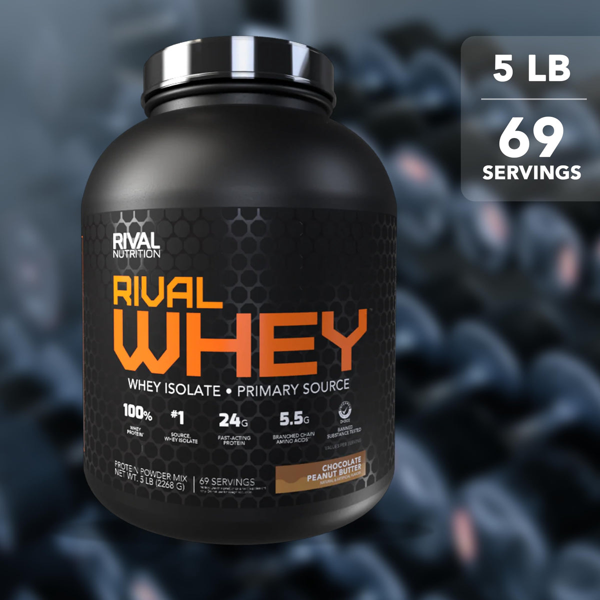 Chocolate Peanut Butter Whey Protein Powder 5 lb E629
