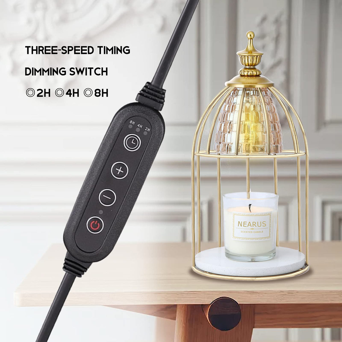Candle Warmer Lamp with Marble Base and Timer A508