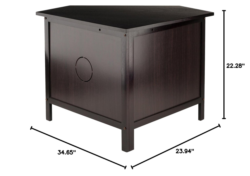 Compact Espresso Corner TV Stand R1835