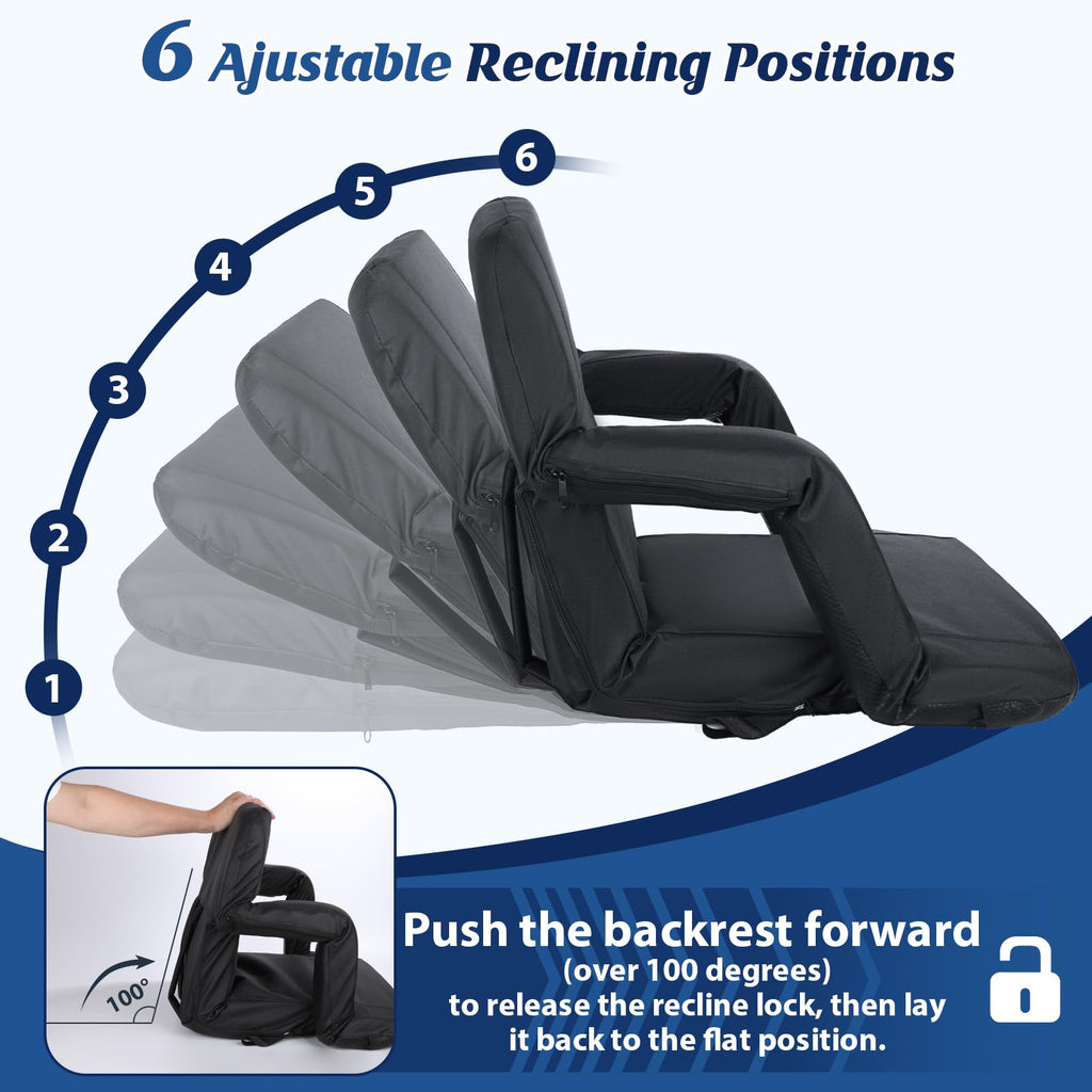 25” Extra Wide Stadium Seats with Back Support 2 Pack Q424