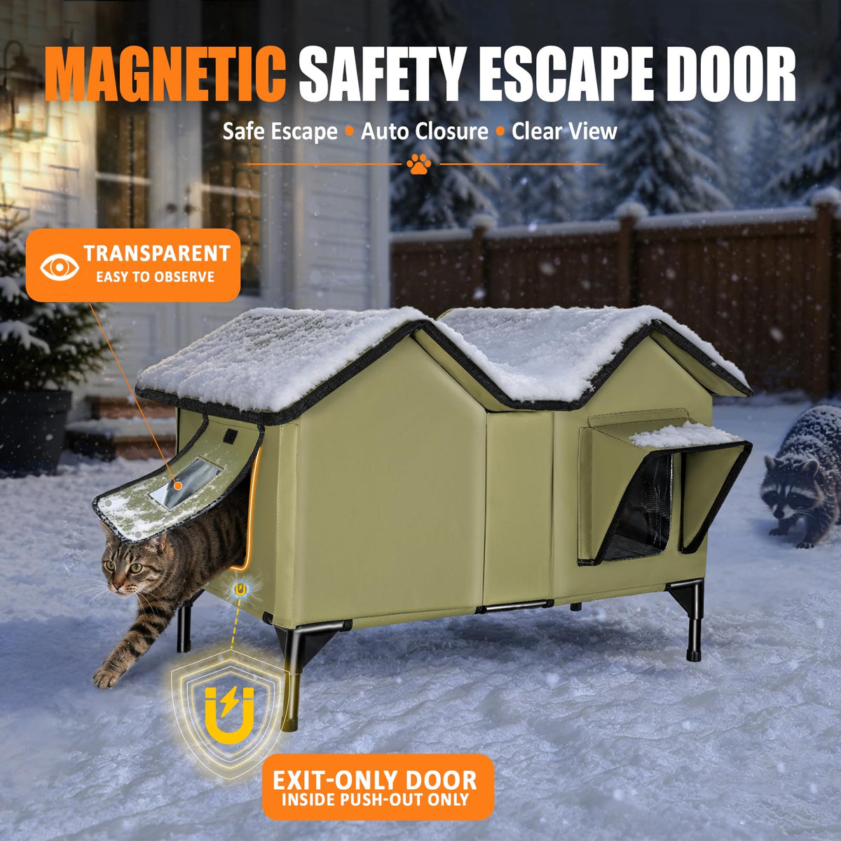 Weatherproof Outdoor Heated Cat House W353