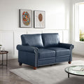 Navy Blue PU Leather Storage Loveseat Sofa L38040