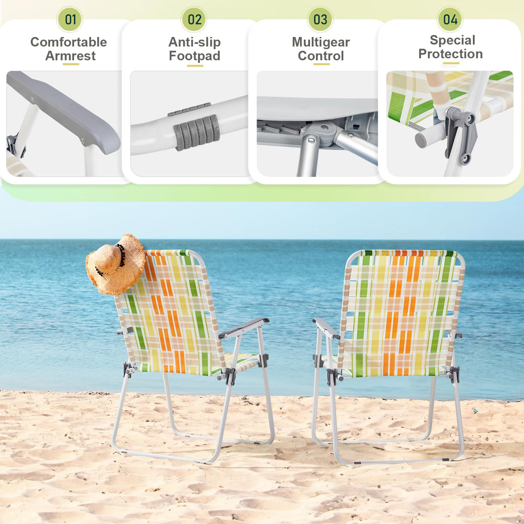 Oversized Webbed Folding Lawn Chairs 2 Pack K5491