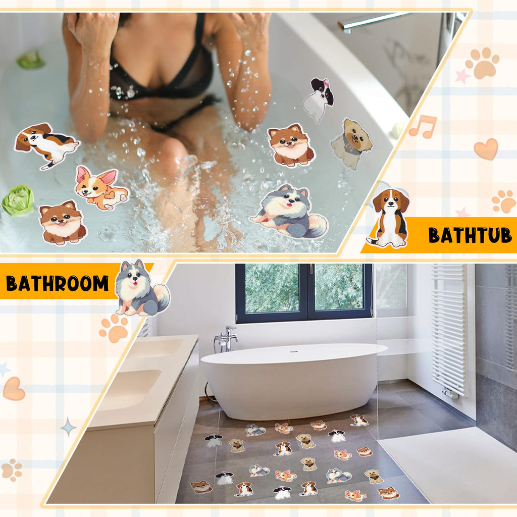 24 Pcs Dog Bathtub Non Slip Stickers N3555