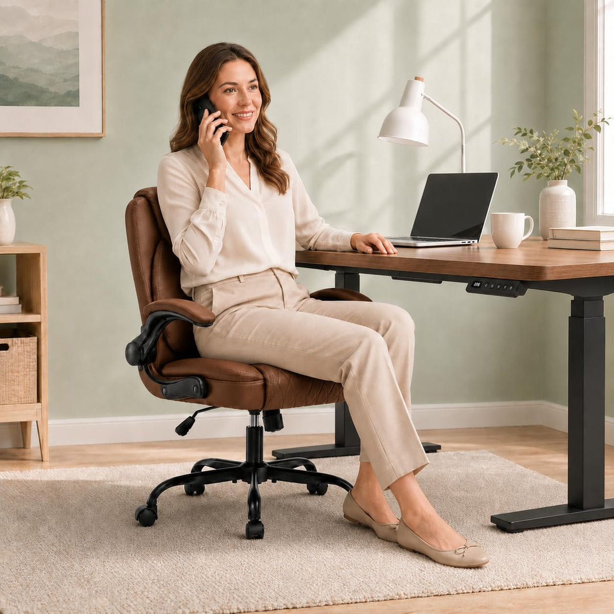 Camel Brown Home Office Chair U643034