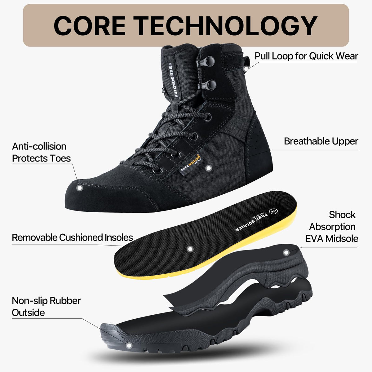 Women’s 6 Inches Lightweight Tactical Work Boots E438