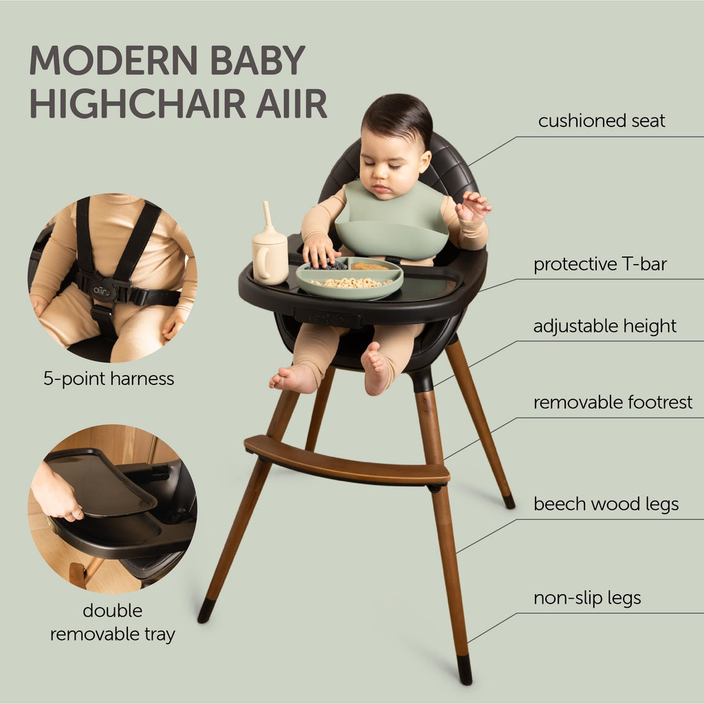 Convertible Wooden High Chair with Adjustable Height B7447
