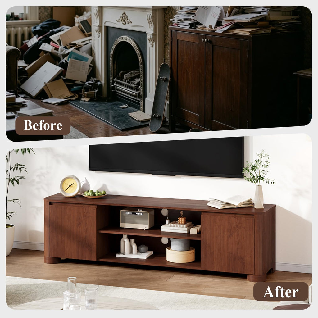 70" Walnut TV Stand T62495