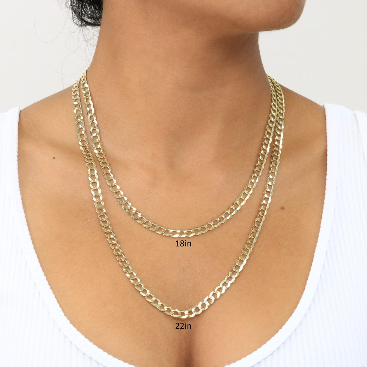 10K Yellow Gold Cuban Curb Link Chain Necklace P900