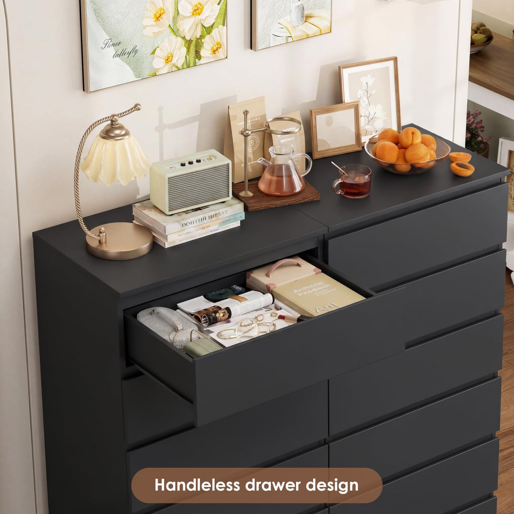 Black 6 Drawer Dresser E644