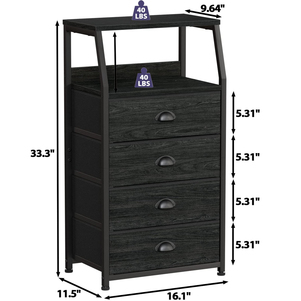 Tall Nightstand with Fabric Drawer Y361682