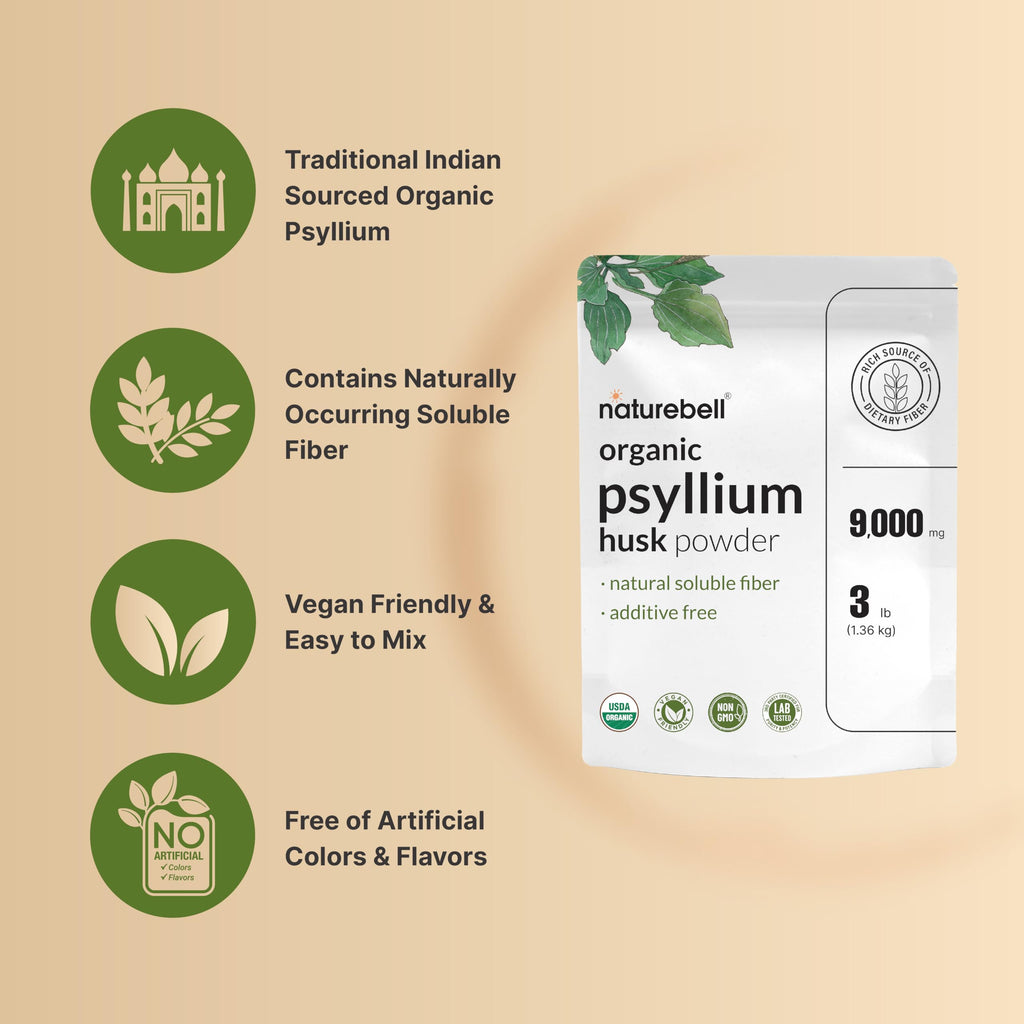 Organic Psyllium Husk Fiber Powder, 3lb, Unflavored P7216