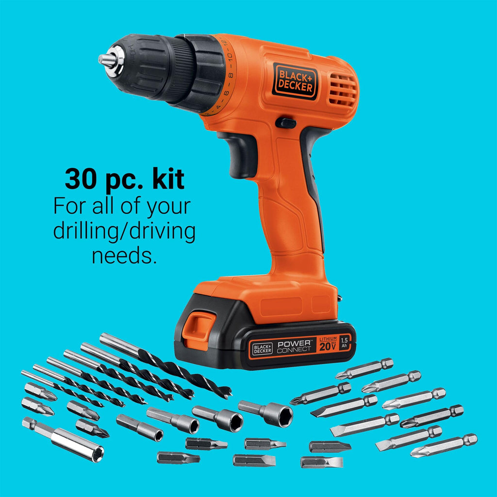 20V MAX Cordless Drill Driver with 30 Piece Bit Set J130