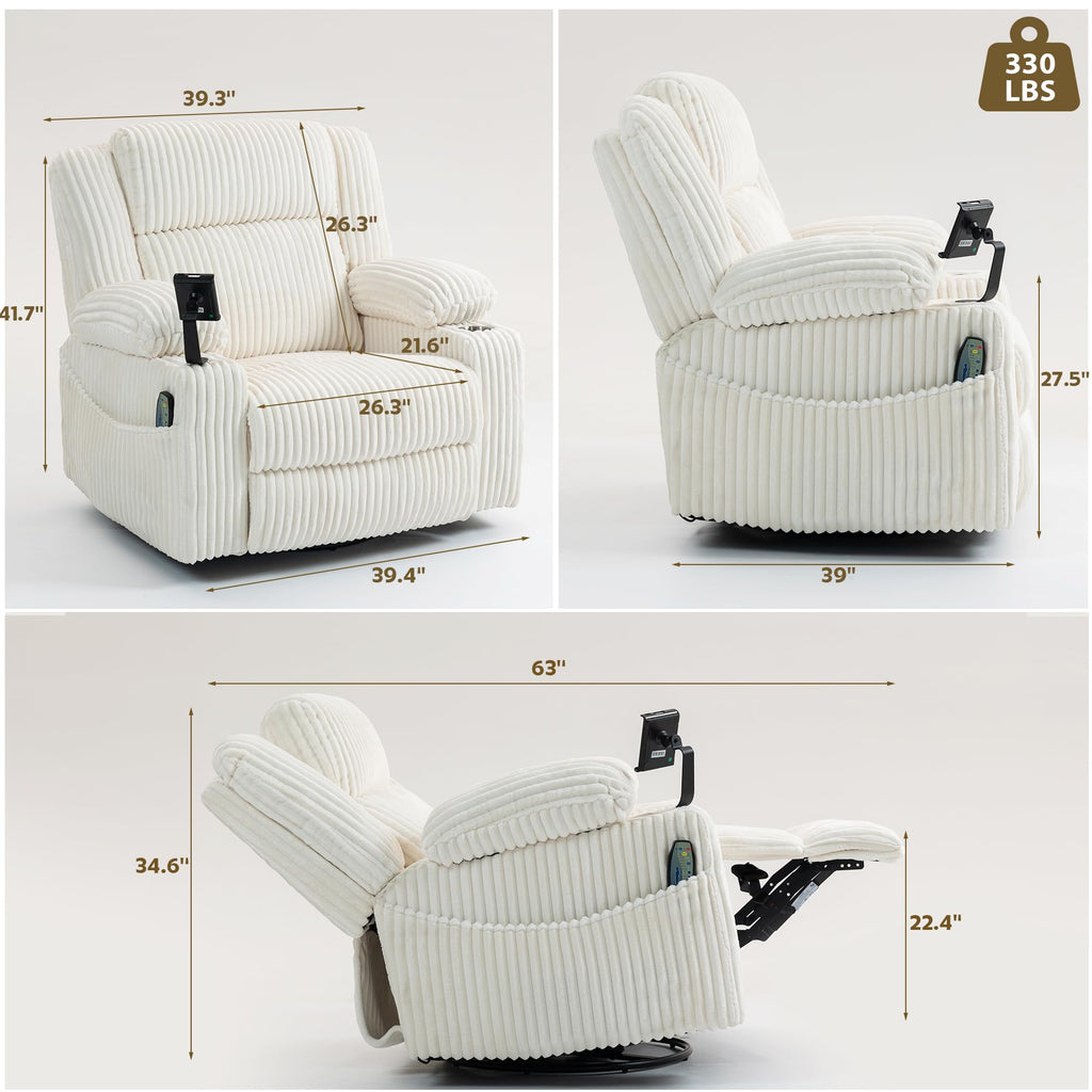 Power Swivel Rocker Recliner with Adjustable Headrest G737563