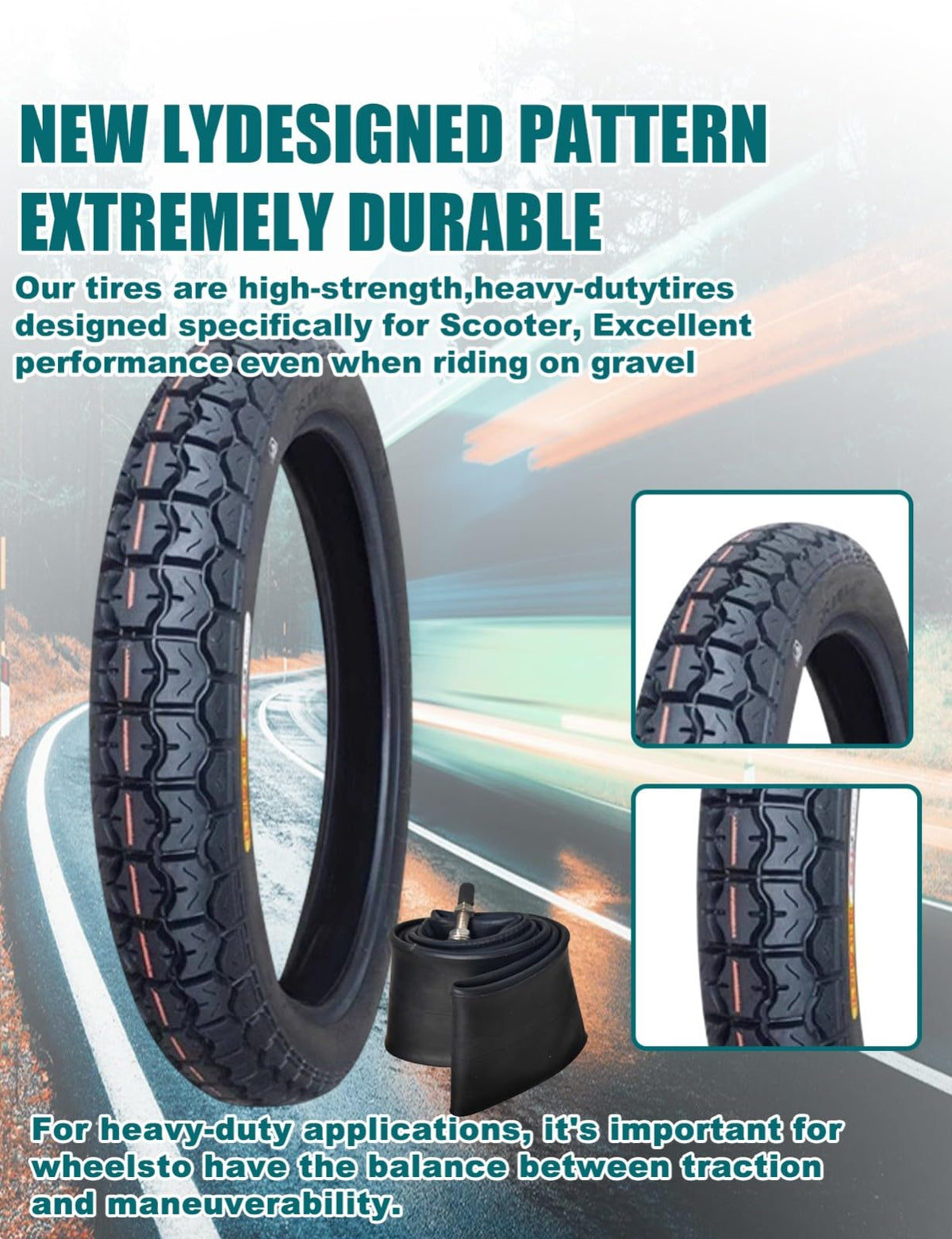 3.00-17 Dirt Bike Tire and Inner Tube Set O68506