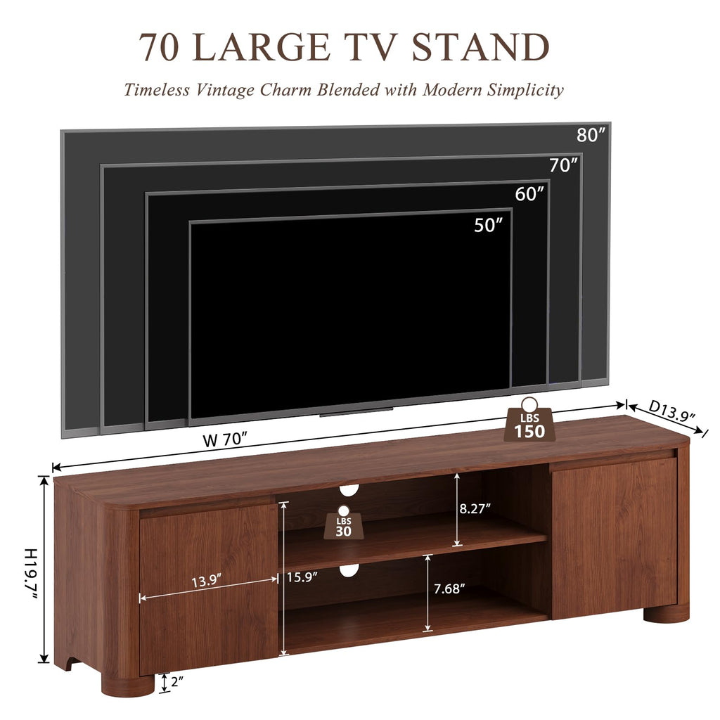 70" Walnut TV Stand T62495