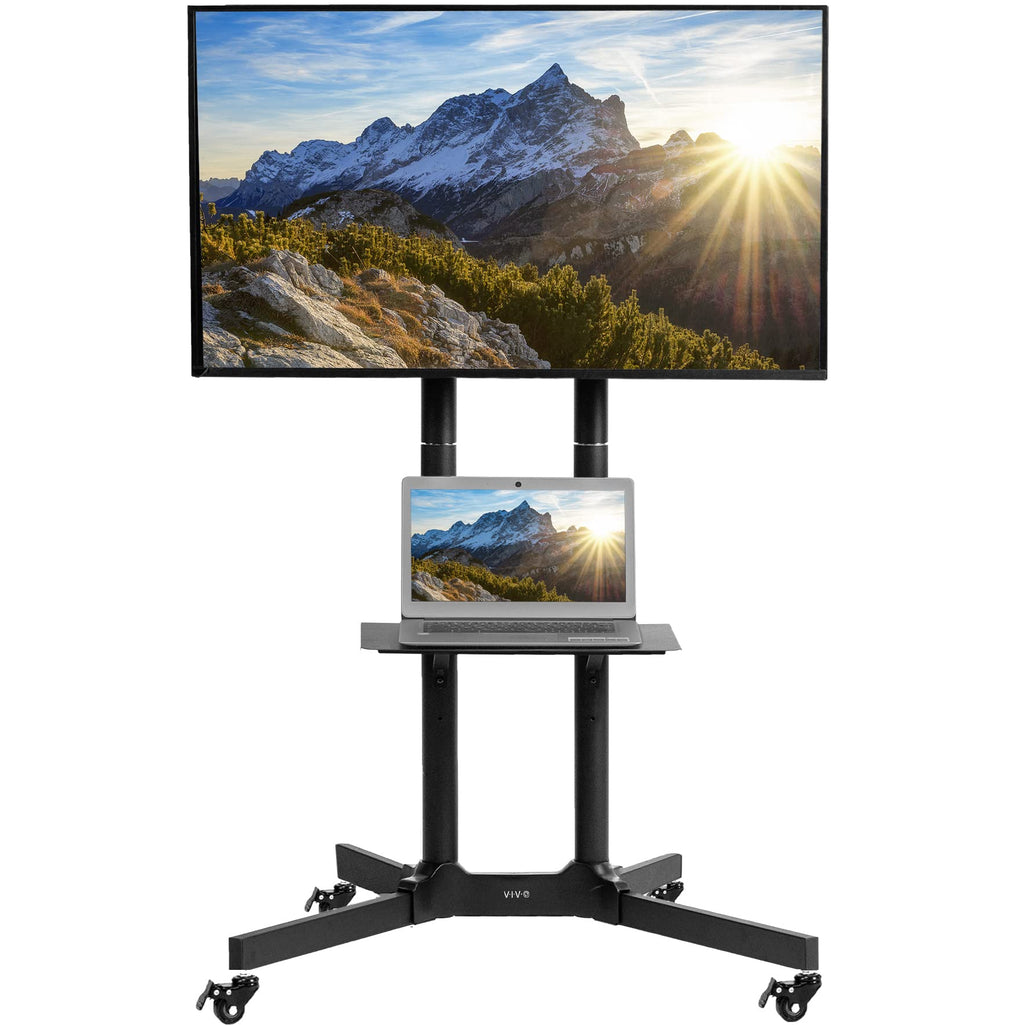 Black Mobile TV Cart for 32 to 83 inch Screens G377