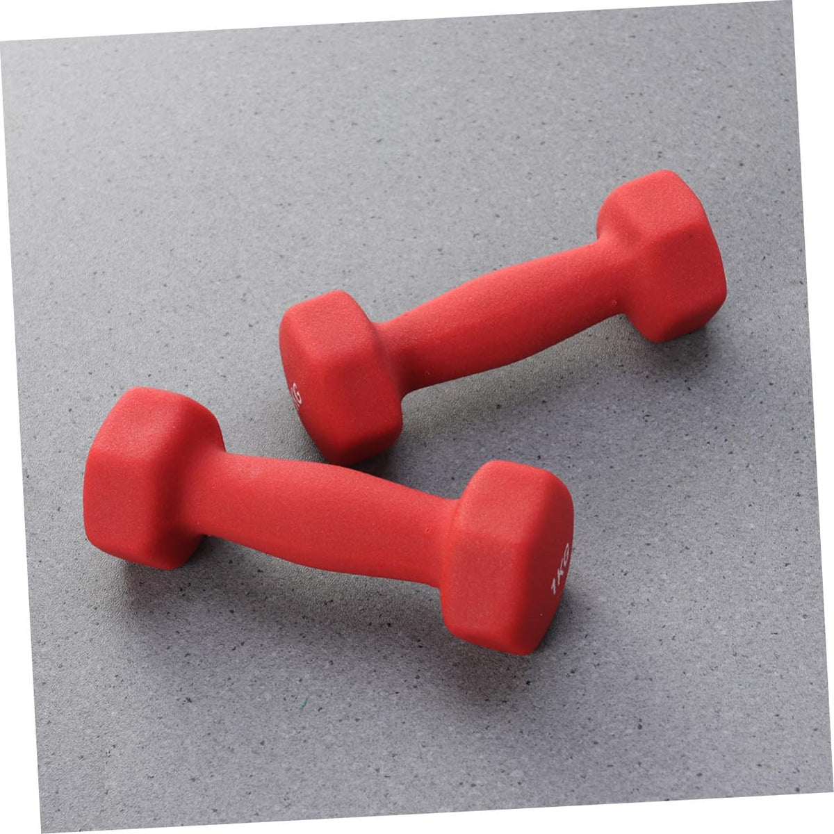 Ergonomic Hexagonal Neoprene Coated Dumbbells Red G585