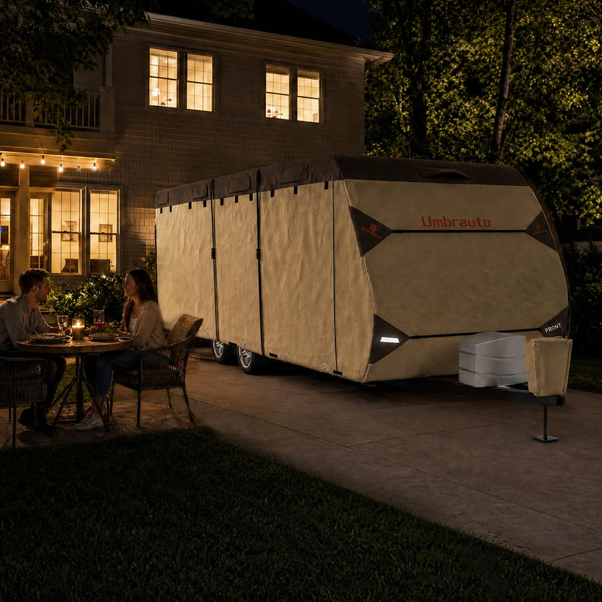 14' ~ 16' Waterproof Windproof Heavy Duty Travel Trailer RV Cover J435621
