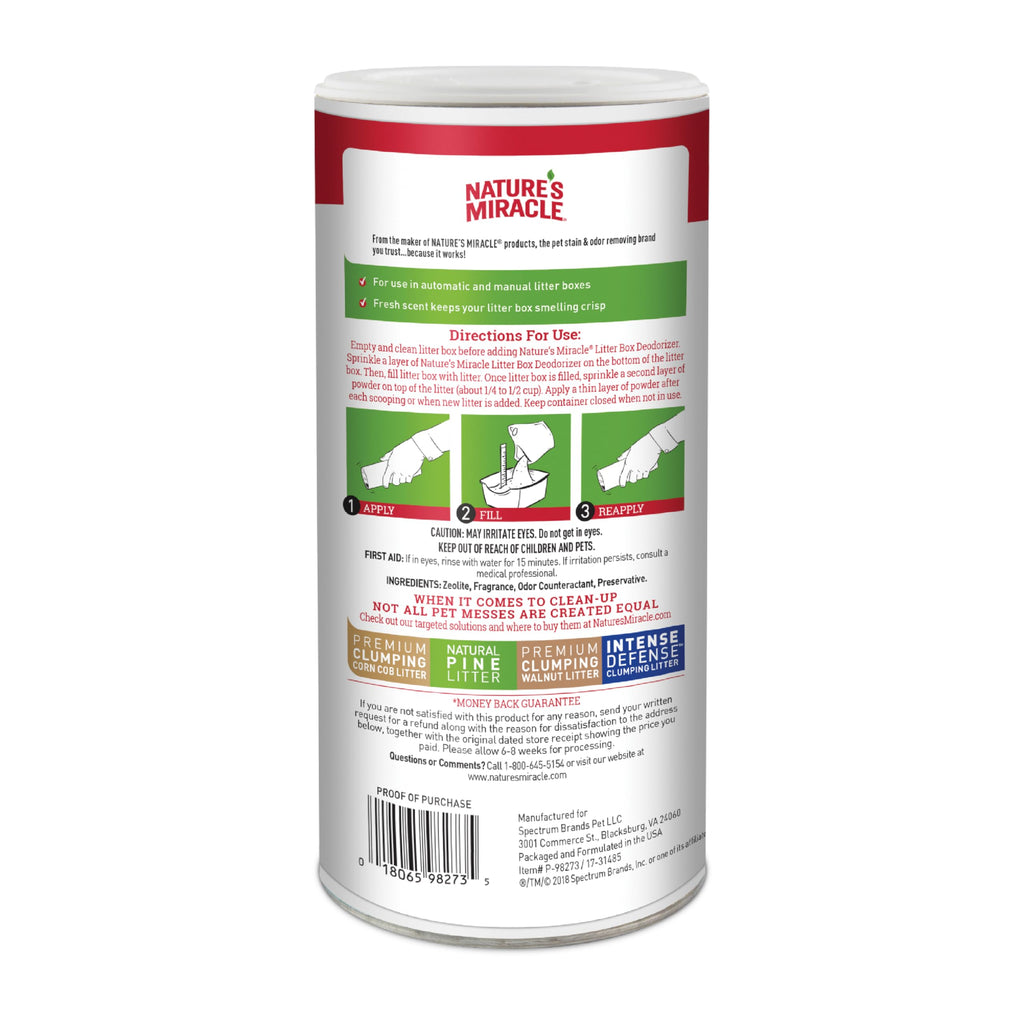 Unscented Cat Litter Box Deodorizer Powder 20 Ounces Pack of 6 U381522
