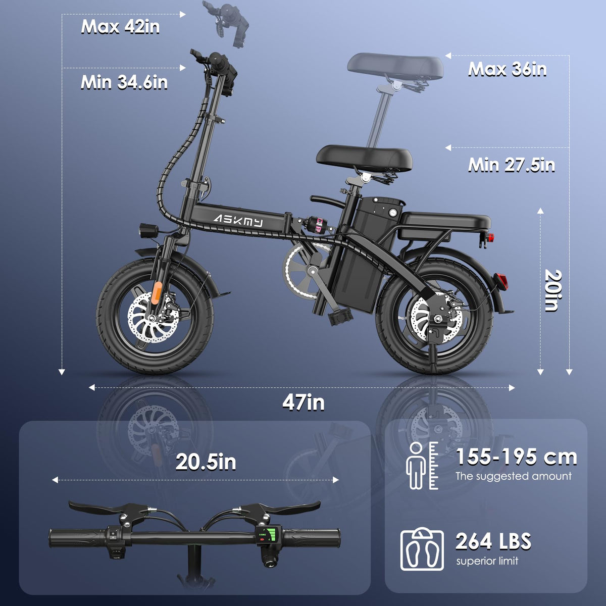 Foldable 14 Inch Electric Bike E673943