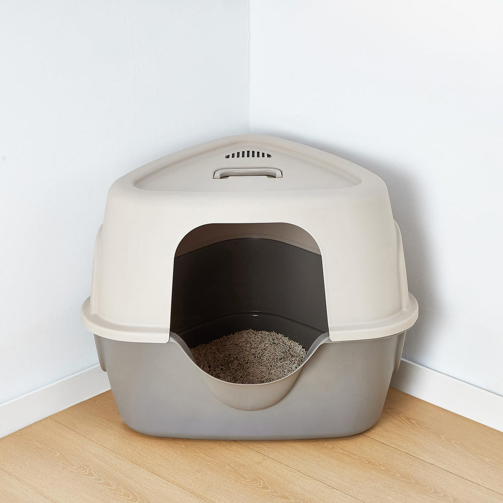 Charcoal Enclosed Cat Litter Box with Lid C8772