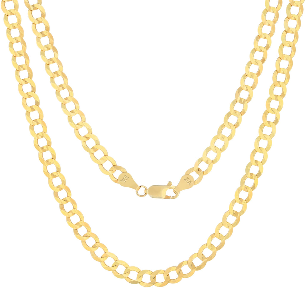 10K Yellow Gold Cuban Curb Link Chain Necklace P900
