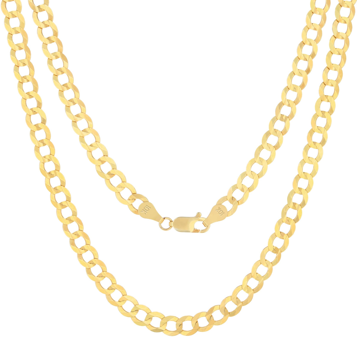 10K Yellow Gold Cuban Curb Link Chain Necklace P900