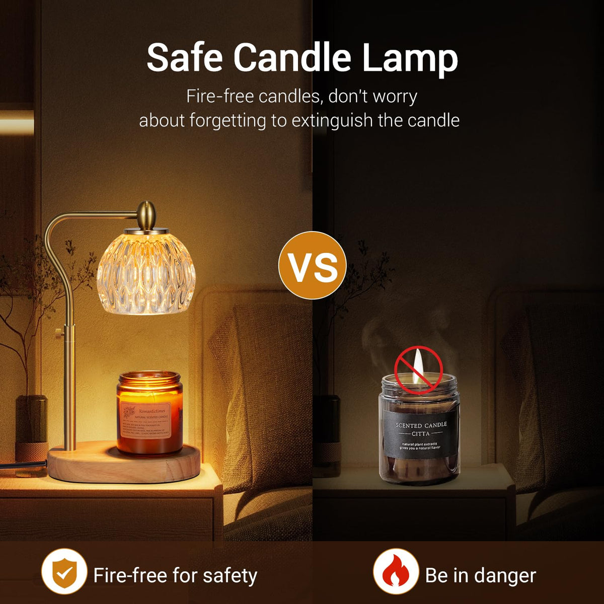 Candle Warmer Lamp with Timer & Dimmer Height Adjustable K338