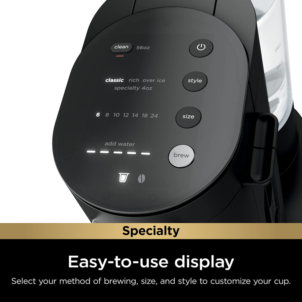 Single-Serve Coffee Maker with Milk Frother, Black F368828
